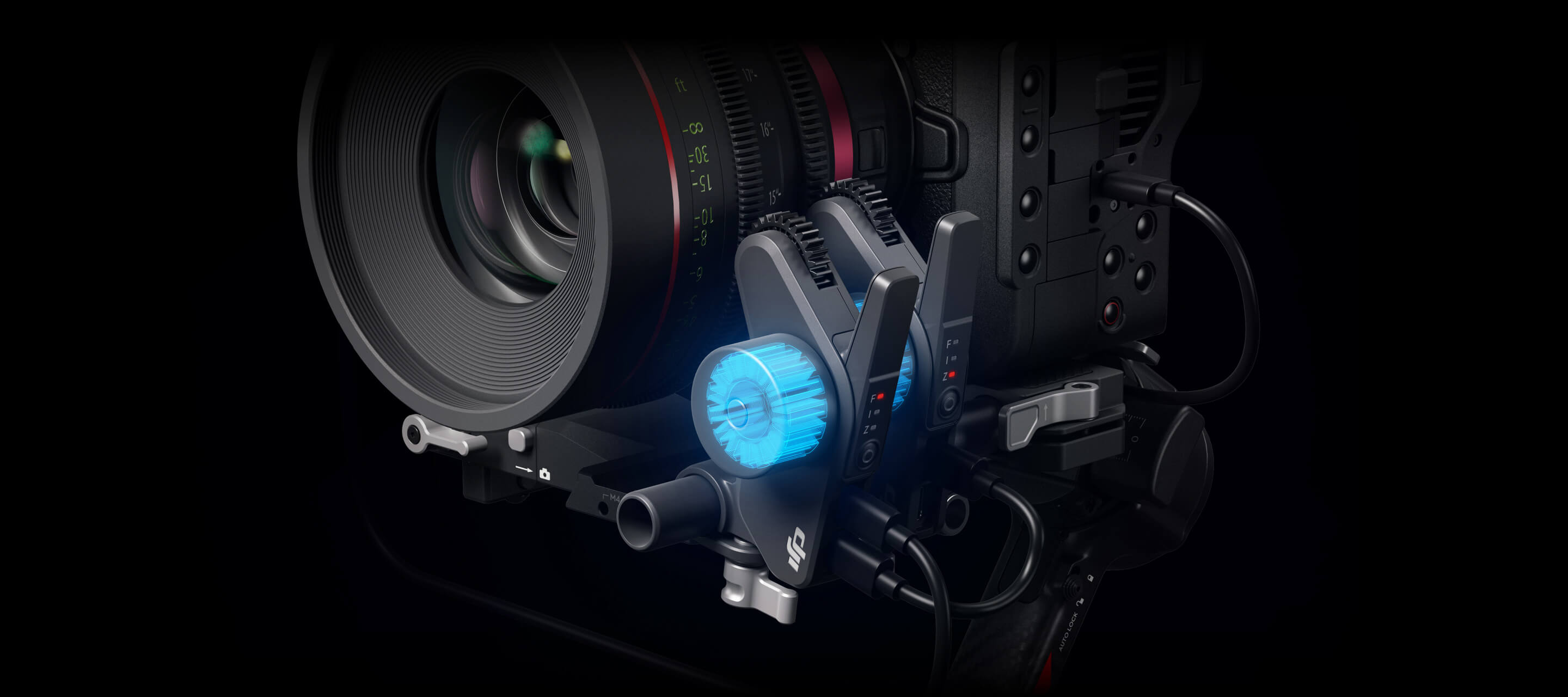 RS 4 Pro with a focus motor fitted to a cinema lens